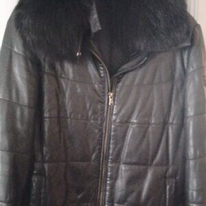 Volpe Real Leather Real Fur Jacket Size Large